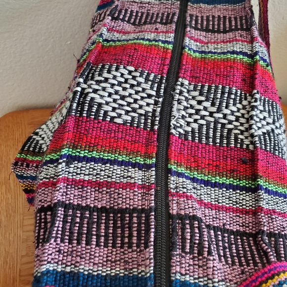 Handcrafted Colorful Striped Boho Women's Shoulder Bag - Picture 10 of 15